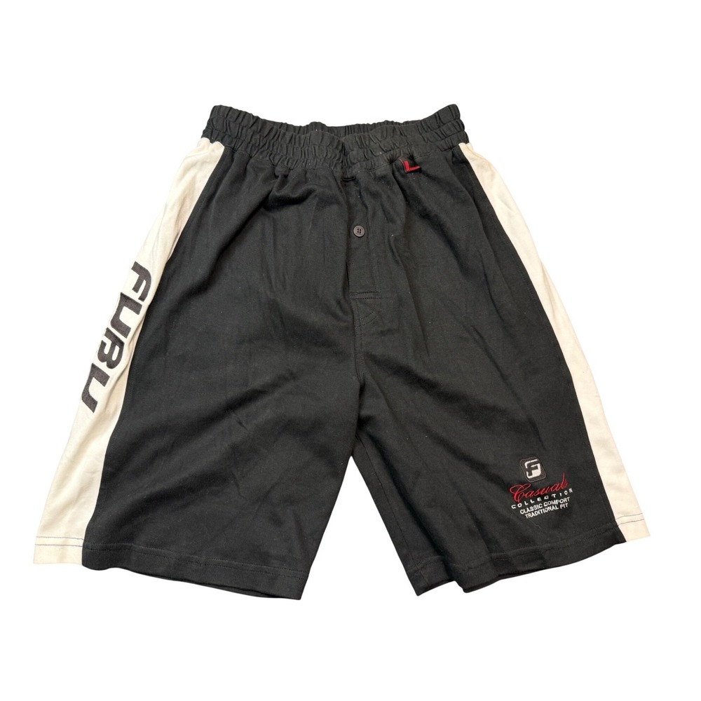 VTG FUBU The Collection Classic Comfort Traditional Fit Mens Black Shorts Size M